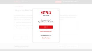 I forgot my Netflix login or password. - Netflix Help Center