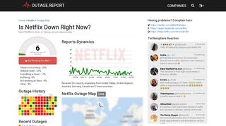 Netflix Down? Service Status, Map, Problems History - Outage.Report