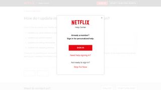 How do I update my Netflix account information? - Netflix Help Center