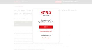 Netflix says 'Your account is on hold because of a problem with your ...