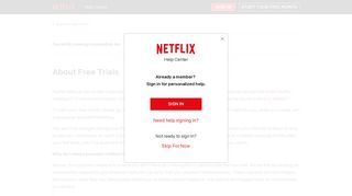 About Free Trials - Netflix Help Center