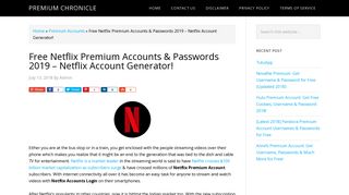 Netflix Premium Accounts & Passwords [Updated on January 2019 ...