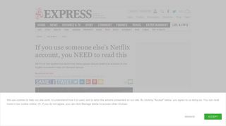 If you use someone else's Netflix account, you NEED to read this ...