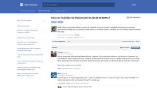 How can I Connect or Reconnect Facebook to Netflix? | Facebook ...