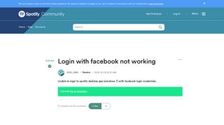 Solved: Login with facebook not working - The Spotify Community