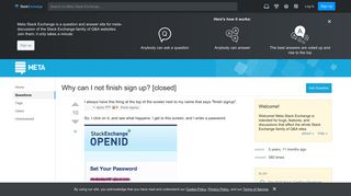 Why can I not finish sign up? - Meta Stack Exchange