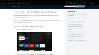 How to Sign In to the Netflix App on Xfinity X1