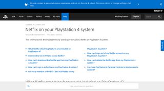Netflix on your PlayStation 4 system