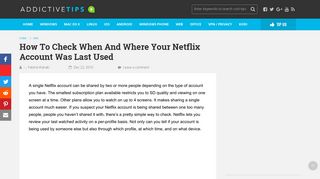 How To Check When And Where Your Netflix Account Was Last Used