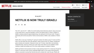NETFLIX IS NOW TRULY ISRAELI - Netflix Media Center