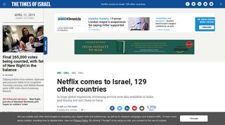 Netflix comes to Israel, 129 other countries | The Times of Israel