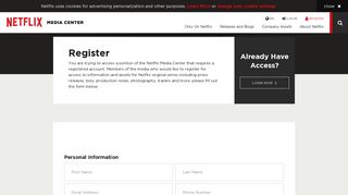 Register - Netflix Media Center