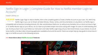 Netflix Login /Sign In Complete Guide | How to Create Netflix Account?