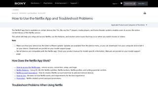How to Use the Netflix App and Troubleshoot Problems | Sony USA
