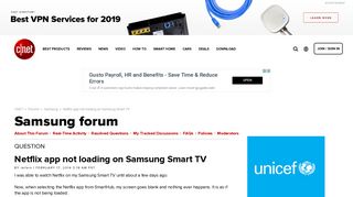 Netflix app not loading on Samsung Smart TV - Forums - CNET