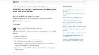 How to prevent users on the same Netflix account from seeing my ...