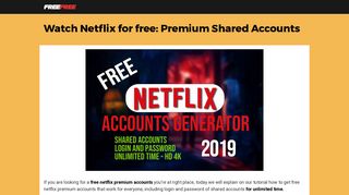 Free Netflix Premium Accounts Username & Password {January 2019}