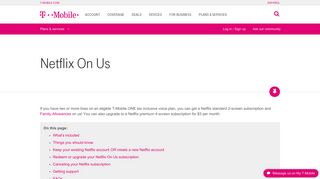 Netflix On Us | T-Mobile Support