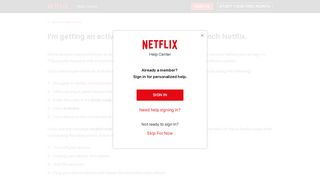 I'm getting an activation code when I try to launch Netflix.