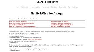 Netflix FAQs / Netflix App - Support ' VIZIO