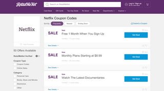 Netflix Coupons, Promo Code Discounts 2019 - RetailMeNot