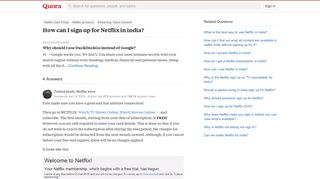 How to sign up for Netflix in india - Quora