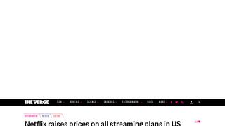 Netflix raises prices on all streaming plans in US - The Verge