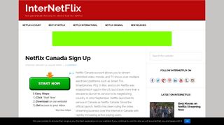 Netflix Canada Sign Up | Canadian Netflix - InterNetFlix