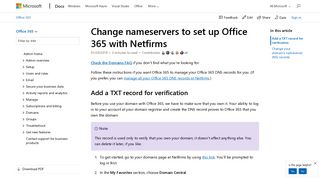 Change nameservers to set up Office 365 with Netfirms | Microsoft Docs