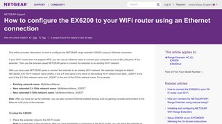How to configure the EX6200 to your WiFi router using ... - Netgear KB