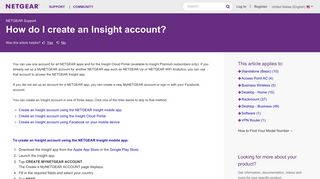How do I create an Insight account? | Answer | NETGEAR Support