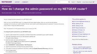 How do I change the admin password on my NETGEAR router ...