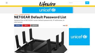 NETGEAR Default Password List (Updated January 2019) - Lifewire