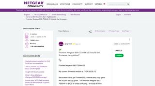 Solved: Frontier Netgear B90-755044-15 Should the firmware ...