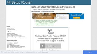 How to Login to the Netgear CG3000D-RG - SetupRouter