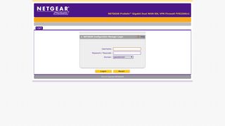 NETGEAR ProSafe™ - NETGEAR Configuration Manager Login