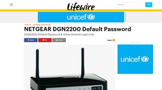 NETGEAR DGN2200 Default Password - Lifewire