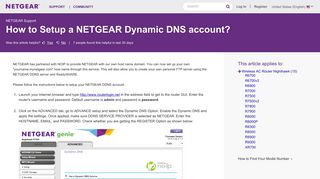 How to Setup a NETGEAR Dynamic DNS account? | Answer ...