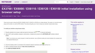 EX3700 / EX6000 / EX6110 / EX6120 / EX6150 initial ... - Netgear KB