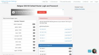 Netgear EX6100 Default Router Login and Password - Clean CSS