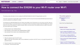 How to connect the EX6200 to your Wi-Fi router over Wi ... - Netgear KB