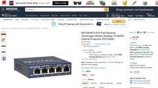 Amazon.com: NETGEAR 5-Port Fast Ethernet Unmanaged Switch ...