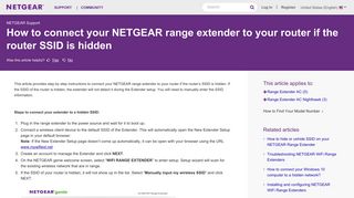 How to connect your NETGEAR range extender to your router if the ...