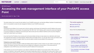 Accessing the web management interface of your ... - Netgear KB