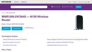 WNR1000-2VCNAS | N150 Wireless Router| NETGEAR Support
