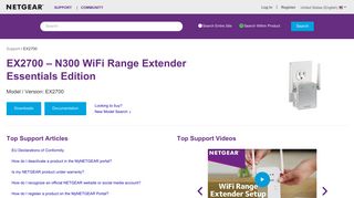 EX2700 | N300 WiFi Range Extender | NETGEAR Support