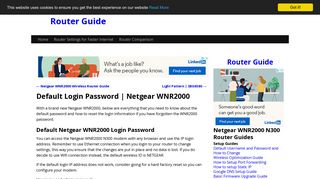 Default Login Password | Netgear WNR2000 | Router Guide