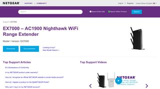 EX7000 | Nighthawk WiFi Range Extender | NETGEAR Support