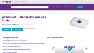 WPN824v2 | RangeMax WiFi Router | NETGEAR Support