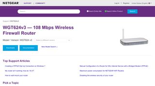 WGT624v3 | WiFi Router | NETGEAR Support